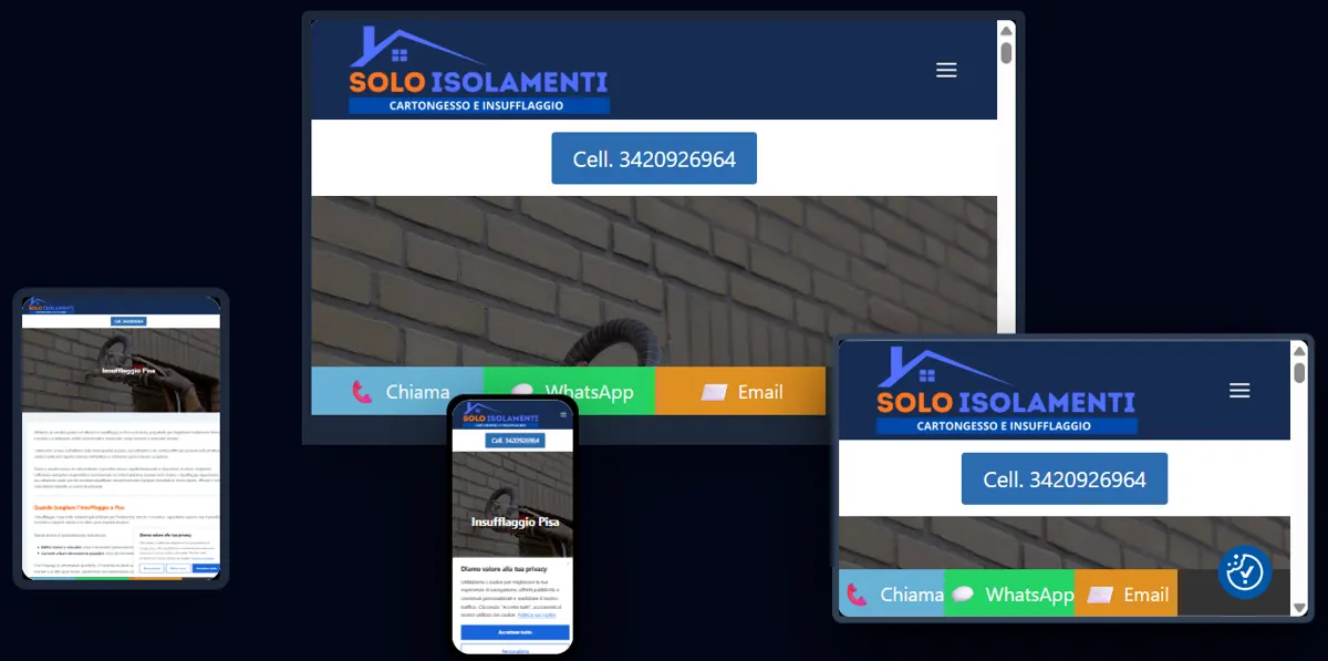Sito per cartongesso e isolamenti